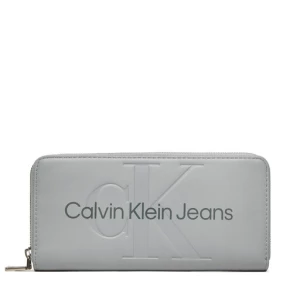 Duży Portfel Damski Calvin Klein Jeans Sculpted Zip Around Mono K60K607634 Szary