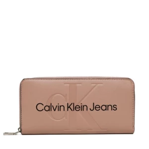 Duży Portfel Damski Calvin Klein Jeans Sculpted Zip Around Mono K60K610358 Różowy