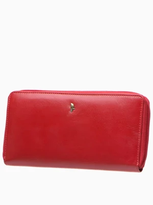 Duży portfel damski na zamek czerwony Puccini