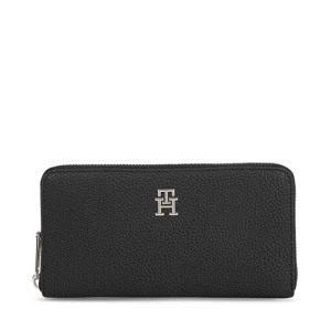 Duży Portfel Damski Tommy Hilfiger Th Emblem Large Za AW0AW15181 Czarny
