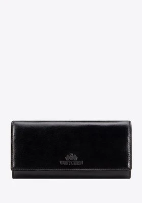 Duży portfel damski ze skóry czarny Wittchen