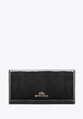 Duży portfel damski ze skóry lakierowanej czarny Wittchen