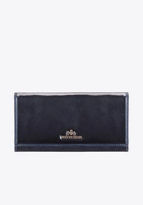 Duży portfel damski ze skóry lakierowanej granatowy Wittchen