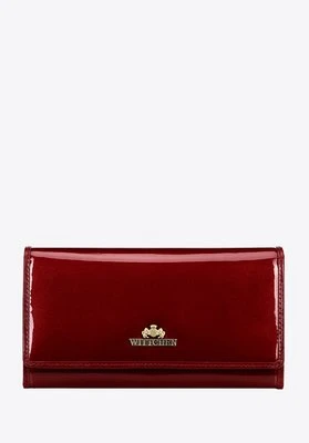 Zdjęcie produktu Duży portfel damski ze skóry lakierowanej z logo czerwony Wittchen