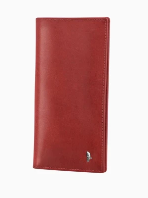 Duży portfel damski ze skóry naturalnej w kolorze czerwonym Puccini