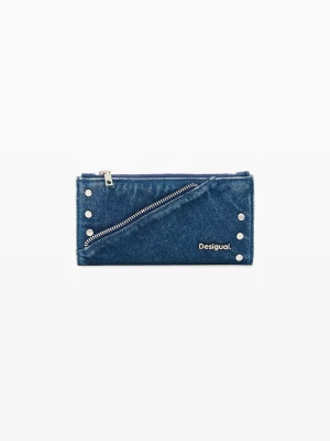 Duży portfel denim 100% bawełna Desigual niebieski