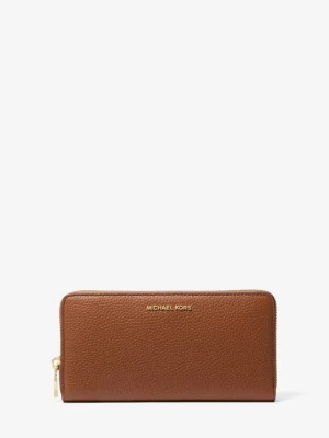 Duży portfel Jet Set ze skóry groszkowej Michael Kors BRĄZOWY (Brązowy)