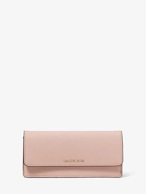 Duży portfel Jet Set ze skóry saffiano z zapięciem na zatrzask z przodu MICHAEL Michael Kors