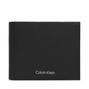 Duży Portfel Męski Calvin Klein Ck Must Bifold 5Cc W/Coin K50K511381 Ck Black Pique BEH