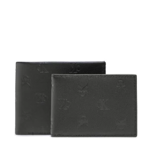 Duży Portfel Męski Calvin Klein Jeans Monogram Soft Bifold+Card Aop K50K510438 Czarny