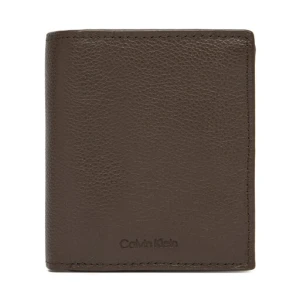 Duży Portfel Męski Calvin Klein Micropebble Comp Trifold W Coin LV04D1034G Brązowy