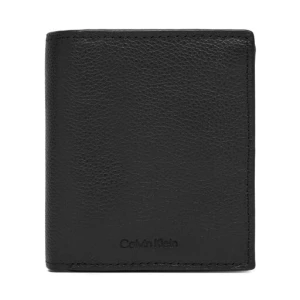 Duży Portfel Męski Calvin Klein Micropebble Comp Trifold W Coin LV04D1034G Czarny