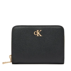 Duży Portfel Męski Calvin Klein Minimal Monogrm Lthr Med Flap Zi LV04F1064G Czarny