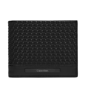 Duży Portfel Męski Calvin Klein Modern Bar Bifold 5Cc W/Coin K50K511378 Czarny