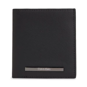 Duży Portfel Męski Calvin Klein Modern Bar Trifold 6Cc W/Coin K50K511836 Czarny