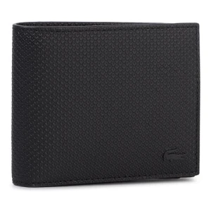 Duży Portfel Męski Lacoste Billfold Zip Case NH2826CE Czarny