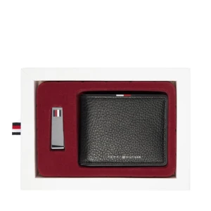 Duży Portfel Męski Tommy Hilfiger Th Corp Mini Cc Wallet & Clip AM0AM13607 Czarny