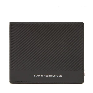 Duży Portfel Męski Tommy Hilfiger Th Foundation Mini Cc Wallet AM0AM13507 Czarny