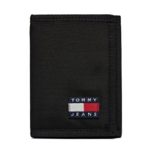 Duży Portfel Męski Tommy Jeans Tjm Essential D. Nylon Trifold AM0AM12438 Czarny