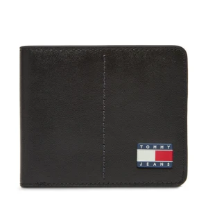 Duży Portfel Męski Tommy Jeans Tjm Heritage Leather Cc Wallet AM0AM13409 Czarny