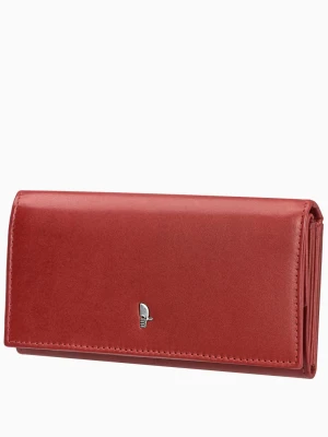 Duży skórzany portfel damski w kolorze czerwonym Puccini