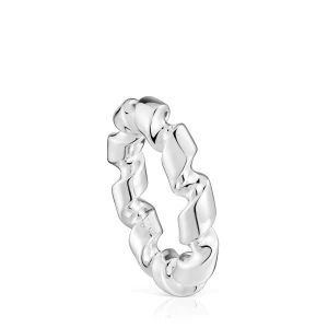 Duży Spiralny Pierścionek Ze Srebra Twisted - Tous Rozmiar