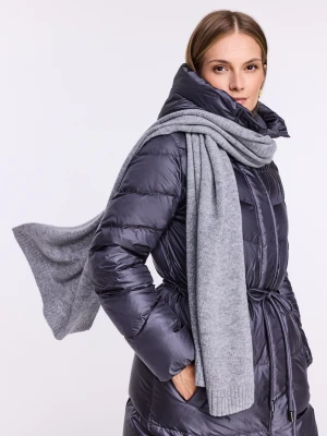 Duży szary szal z wełny TARANKO