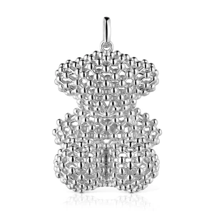 Duży Teksturowany Wisiorek Ze Srebra W Kształcie Misia Bold Bear - Tous Rozmiar