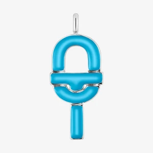 Duży Wisiorek Tous Manifesto Ze Srebra Z Niebieską Emalią - Tous