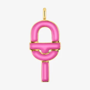 Duży Wisiorek Ze Srebra Tous Manifesto, Pozłacany 18-Karatowym Złotem Oraz Powlekany Emalią W Kolorze Fuksji - Tous