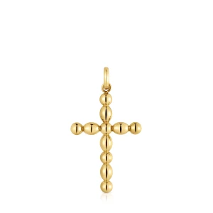 Duży Wisiorek Ze Złota Z Motywem Krzyża Basics - Tous Rozmiar
