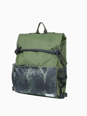 Duży zielony plecak z kieszeniami Puccini