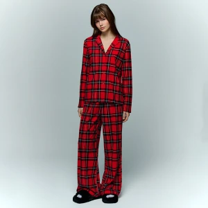 Dwuczęściowa czerwona piżama w kratkę House