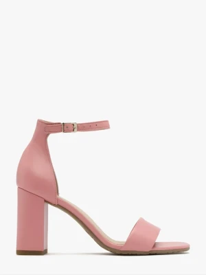 Dwuczęściowe różowe sandały na słupku Ryłko