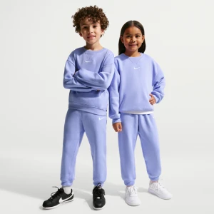 Dwuczęściowy dzianinowy zestaw dla małych dzieci z bluzą z półokrągłym dekoltem Nike Essential - Fiolet