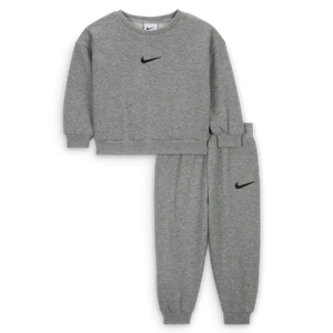 Dwuczęściowy dzianinowy zestaw z bluzą dla niemowląt (12–24 M) Nike Essential - Szary