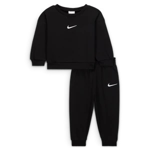 Dwuczęściowy dzianinowy zestaw z bluzą dla niemowląt Nike Essentials (12–24 M) - Czerń