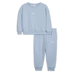 Dwuczęściowy dzianinowy zestaw z bluzą dla niemowląt Nike Essentials (12–24 M) - Niebieski