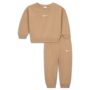 Dwuczęściowy dzianinowy zestaw z bluzą dla niemowląt Nike Essentials - Brązowy