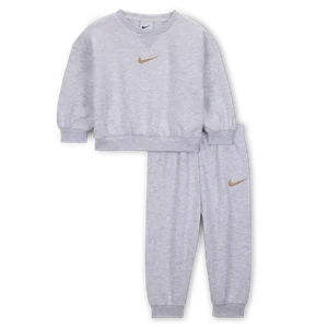 Dwuczęściowy dzianinowy zestaw z bluzą dla niemowląt (12–24 M) Nike Essential - Brązowy
