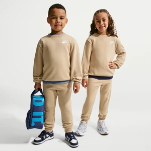 Dwuczęściowy zestaw Nike z bluzą z półokrągłym dekoltem dla małych dzieci - Brązowy