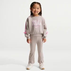 Dwuczęściowy zestaw w paski z kokardką dla maluchów Nike Juxta-Girl - Brązowy