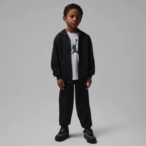 Dwuczęściowy zestaw z bluzą z kapturem i zamkiem na całej długości dla małych dzieci Jordan Dri-FIT Core Sport - Czerń