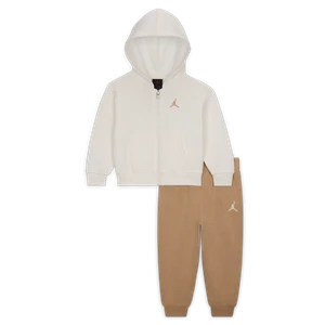 Dwuczęściowy zestaw z bluzą z kapturem i zamkiem na całej długości dla niemowląt Jordan Brooklyn Fleece (12–24 M) - Brązowy