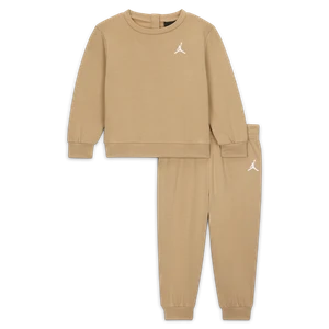 Dwuczęściowy zestaw z bluzą z okrągłym dekoltem dla niemowląt Jordan Brooklyn Fleece (12–24 M) - Brązowy