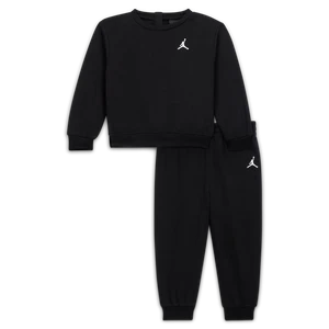 Dwuczęściowy zestaw z bluzą z okrągłym dekoltem dla niemowląt Jordan Brooklyn Fleece (12–24 M) - Czerń