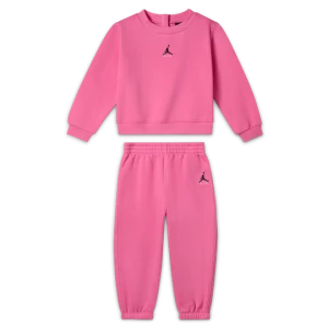 Dwuczęściowy zestaw z bluzą z okrągłym dekoltem dla niemowląt Jordan Brooklyn Fleece (12– M) - Różowy