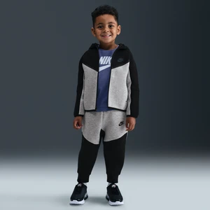 Dwuczęściowy zestaw z bluzą z zamkiem na całej długości dla maluchów Tech Fleece Nike - Czerń