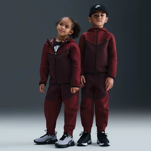 Zdjęcie produktu Dwuczęściowy zestaw z bluzą z zamkiem na całej długości dla małych dzieci Tech Fleece Nike - Czerwony