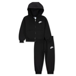 Dwuczęściowy zestaw z bluzą z zamkiem na całej długości dla niemowląt Club Nike (12–24 M) - Czerń